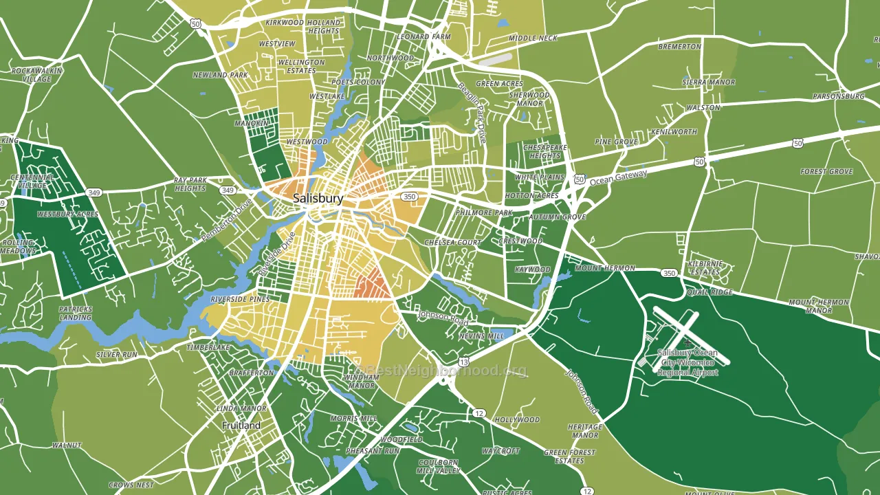 21804, MD block-group voter-turnout map