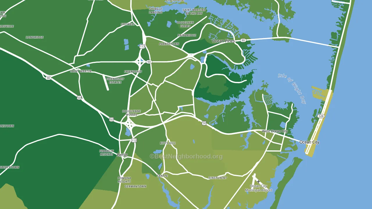 21811, MD block-group voter-turnout map