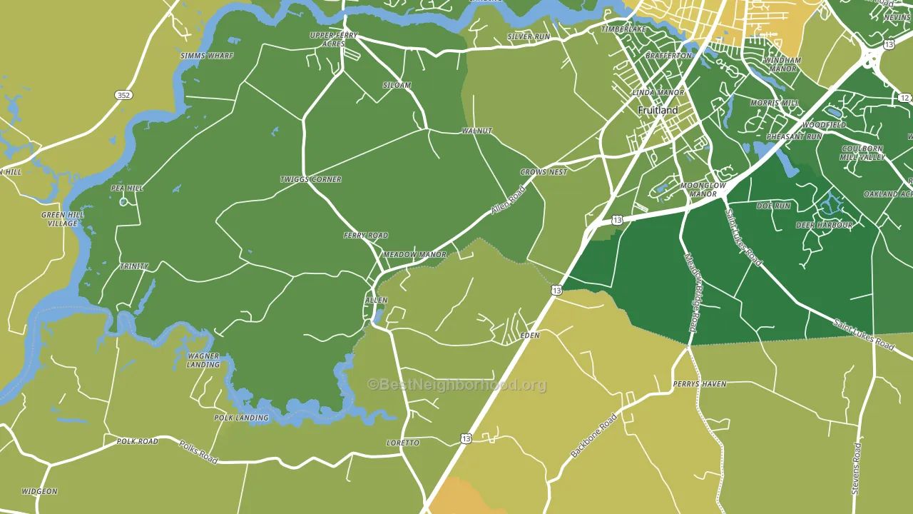 21822, MD block-group voter-turnout map