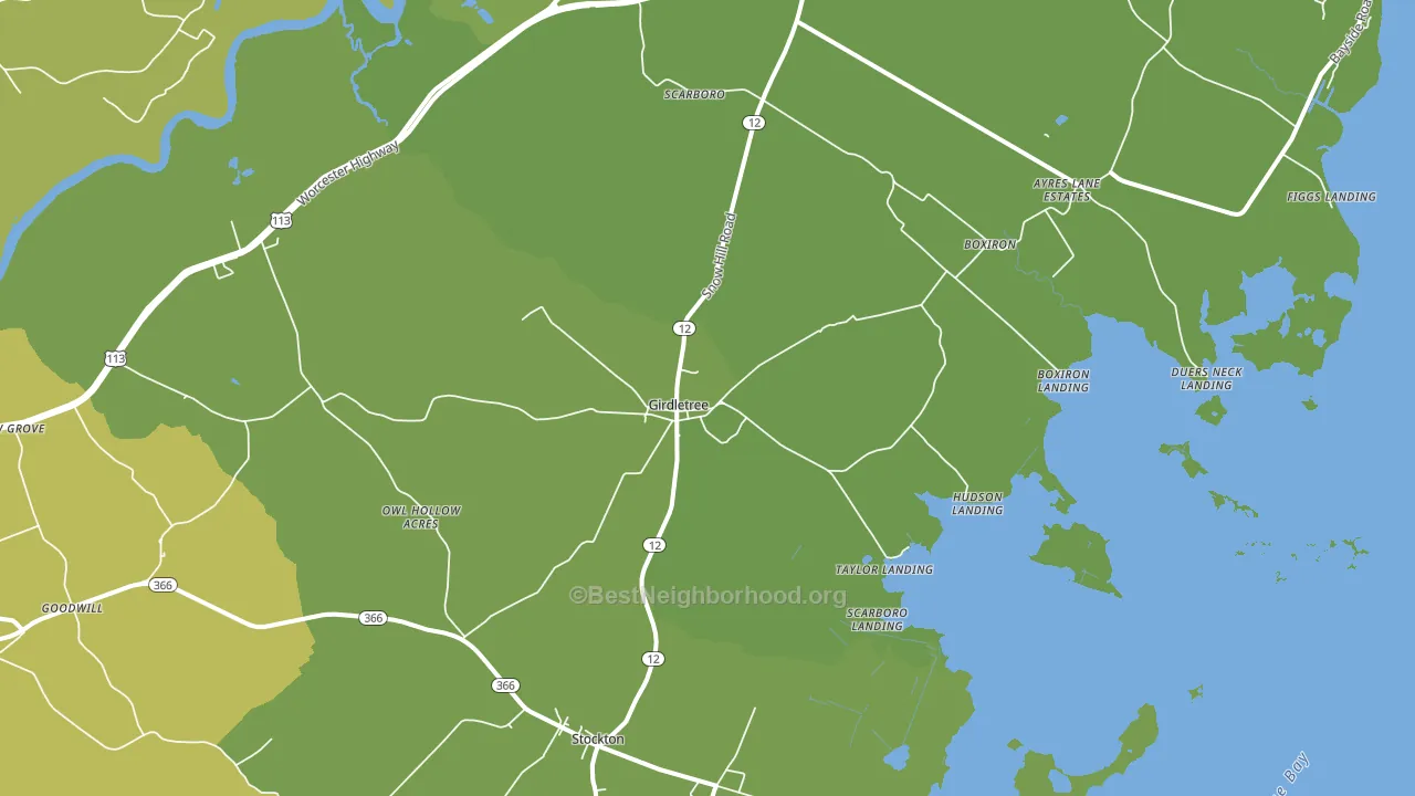 21829, MD block-group voter-turnout map