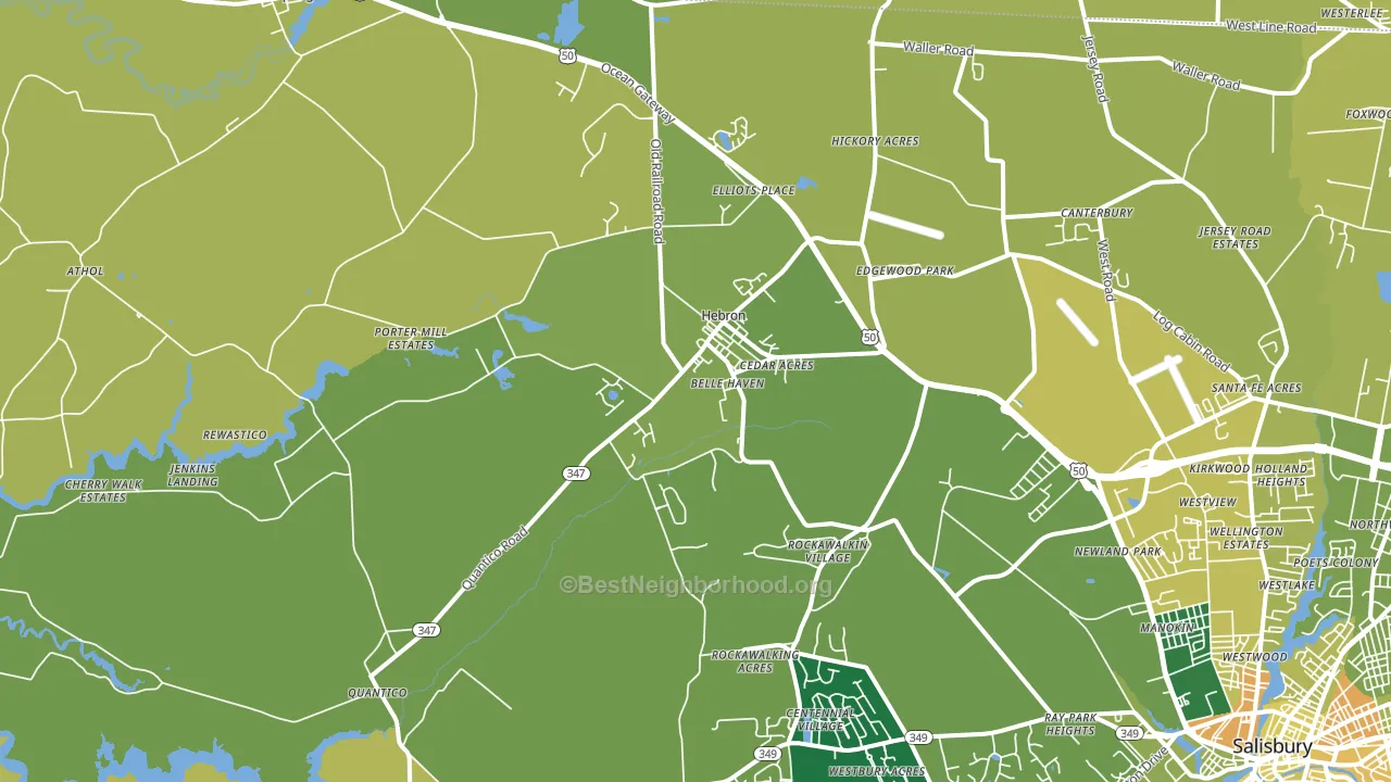 21830, MD block-group voter-turnout map