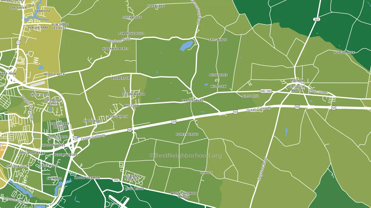 21849, MD block-group voter-turnout map