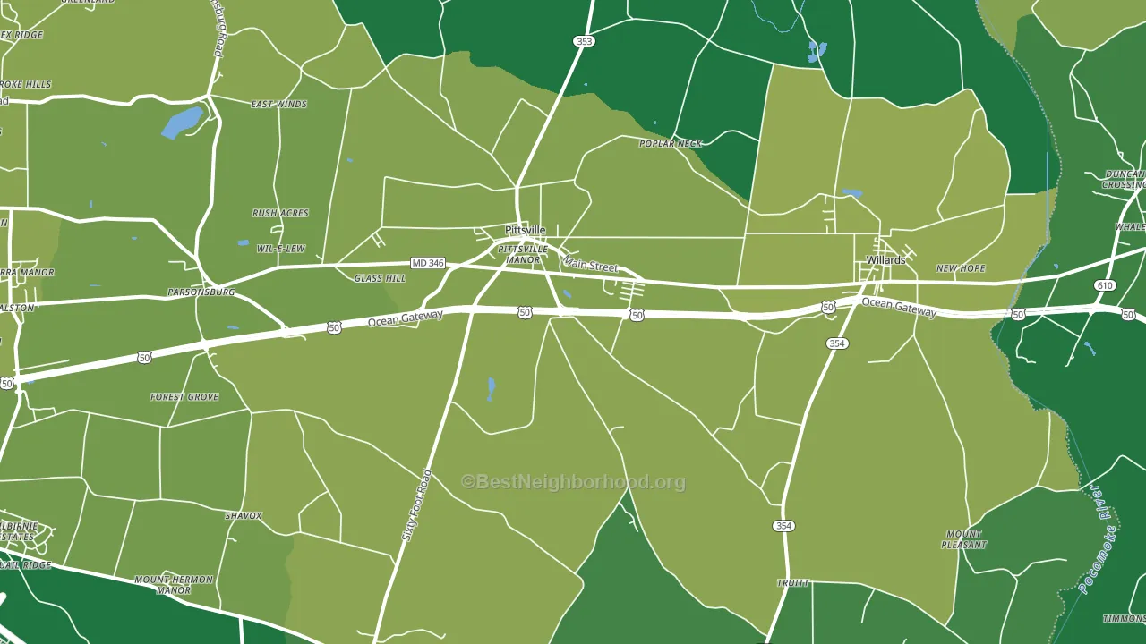 21850, MD block-group voter-turnout map