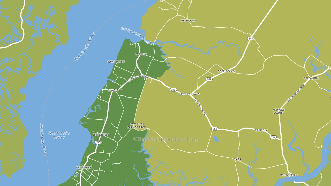 21865, MD block-group voter-turnout map