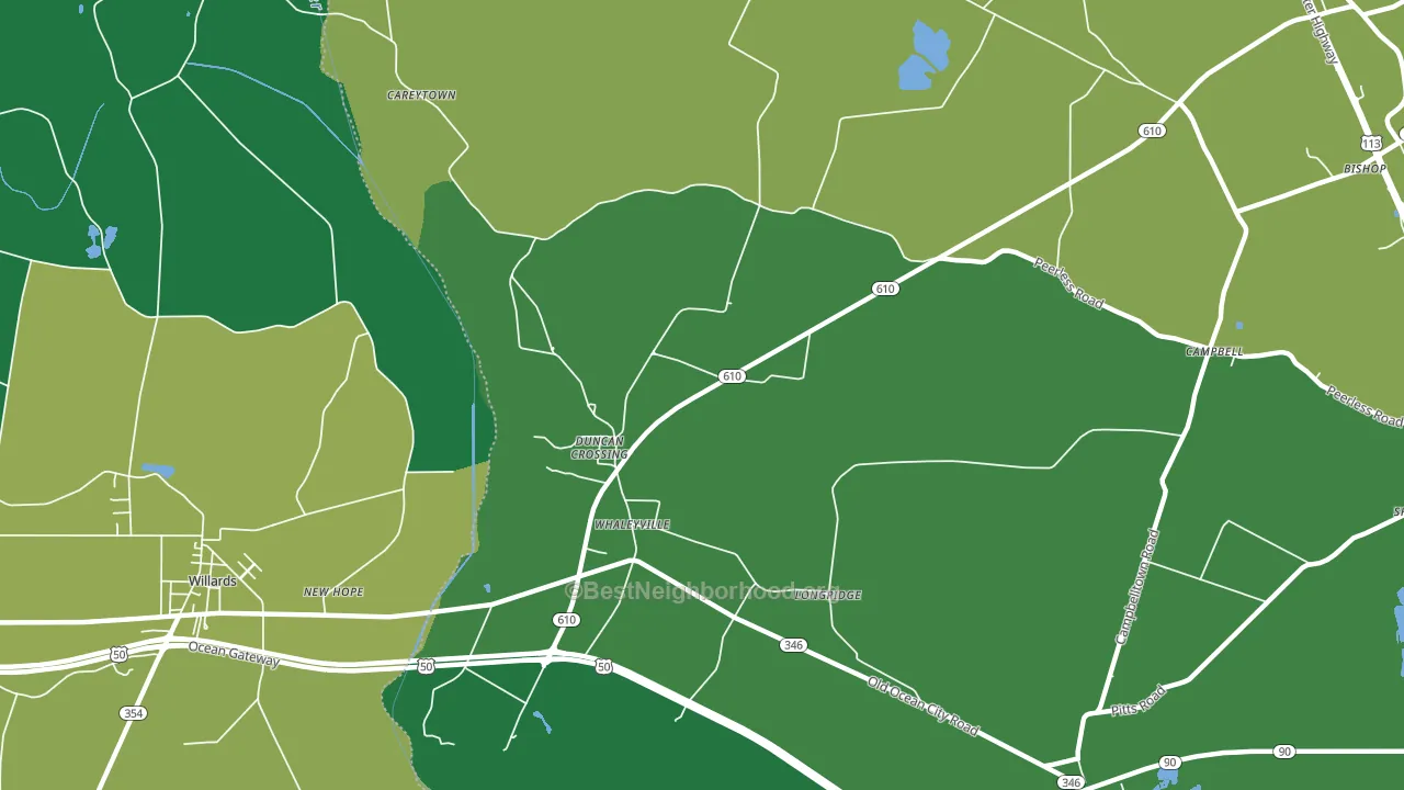 21872, MD block-group voter-turnout map