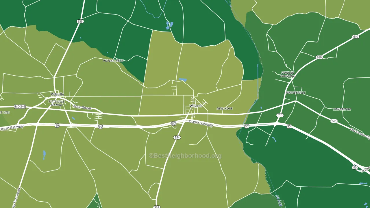 21874, MD block-group voter-turnout map