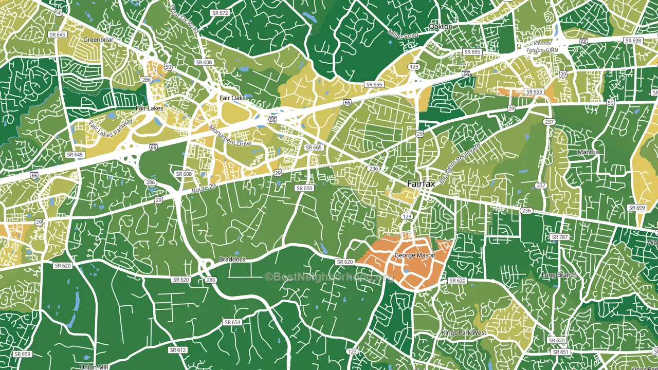 22030, VA block-group voter-turnout map