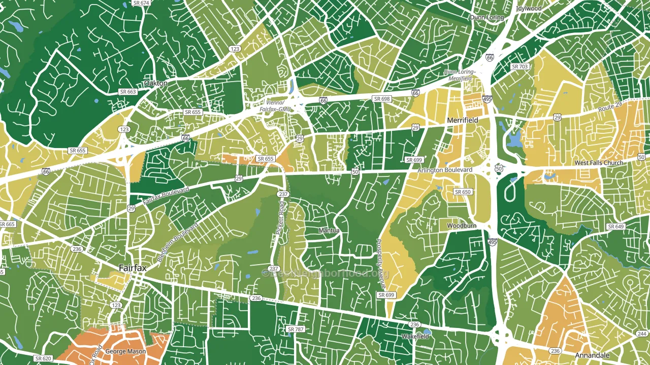 22031, VA block-group voter-turnout map