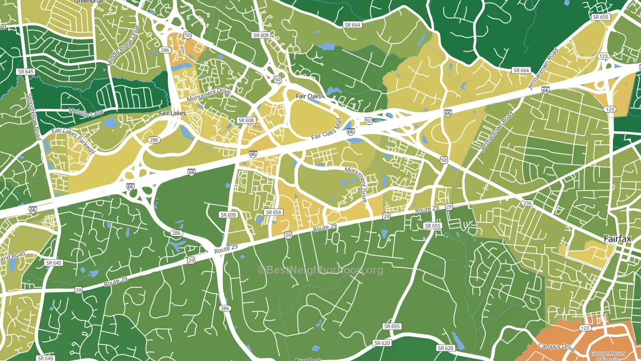 22035, VA block-group voter-turnout map