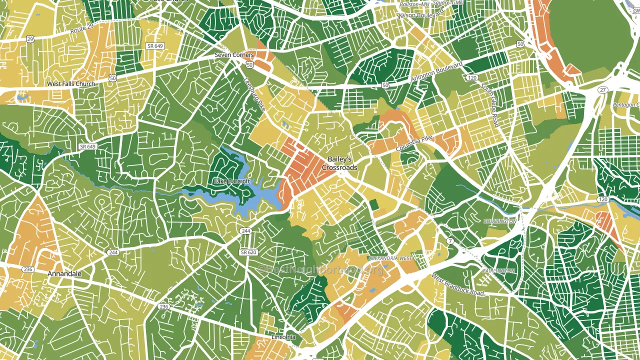 22041, VA block-group voter-turnout map