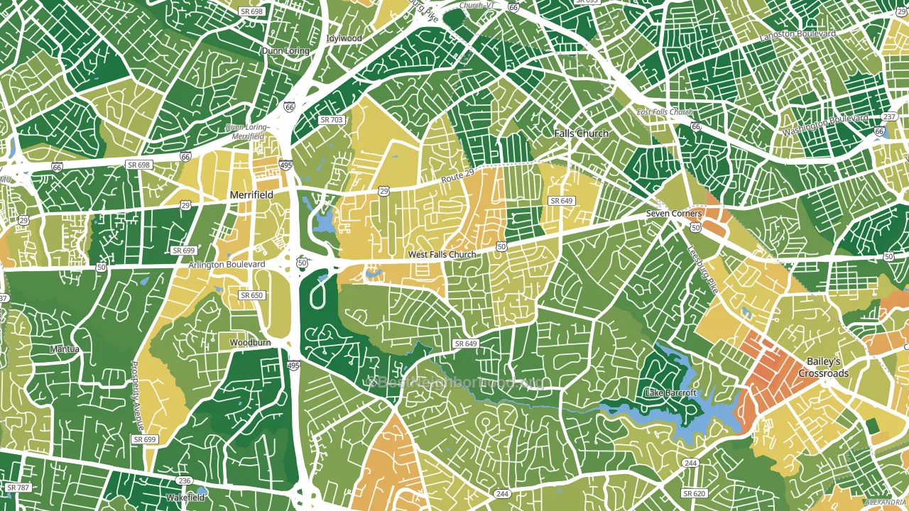 22042, VA block-group voter-turnout map