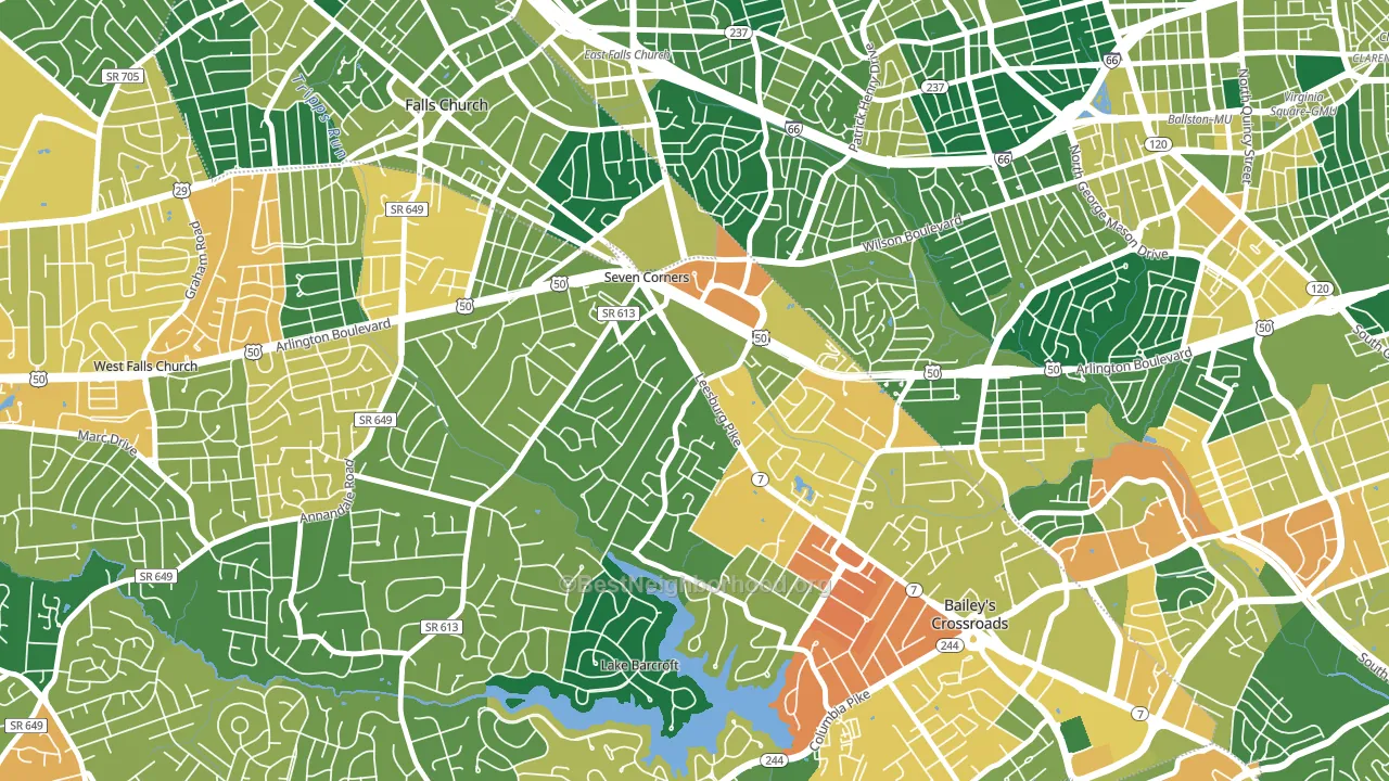 22044, VA block-group voter-turnout map