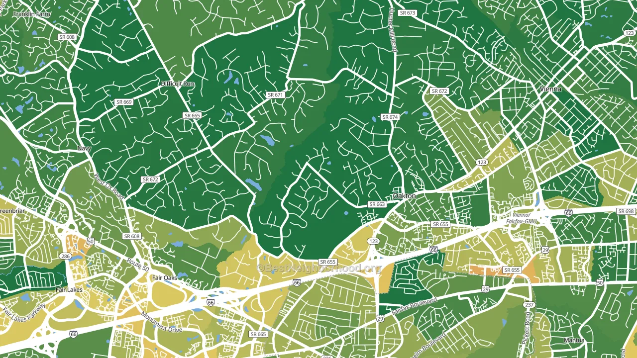 22124, VA block-group voter-turnout map