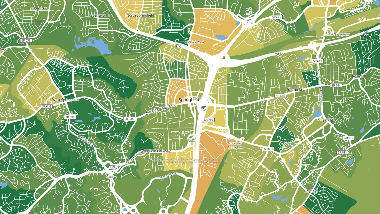 22150, VA block-group voter-turnout map