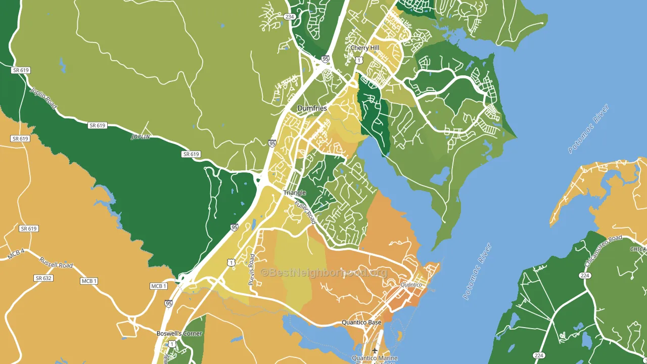 22172, VA block-group voter-turnout map