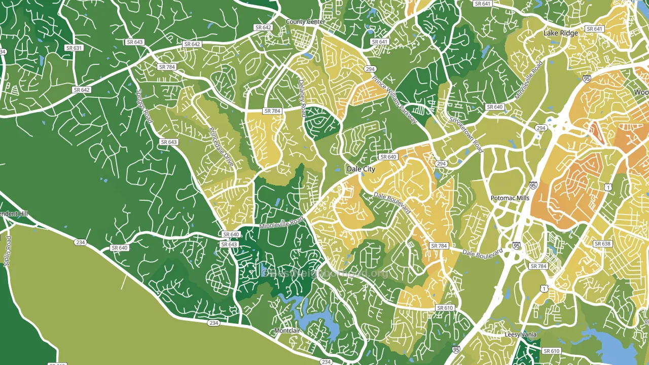 22193, VA block-group voter-turnout map