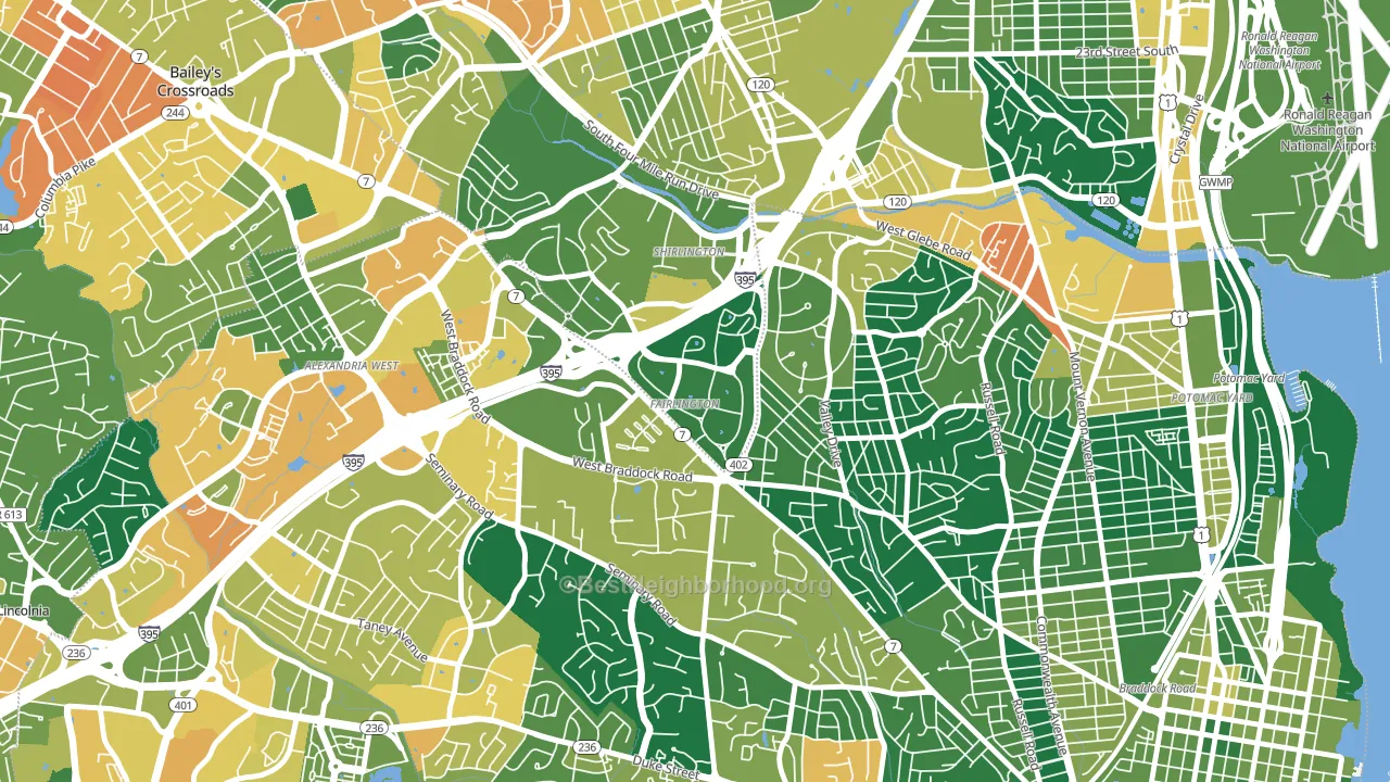 22302, VA block-group voter-turnout map