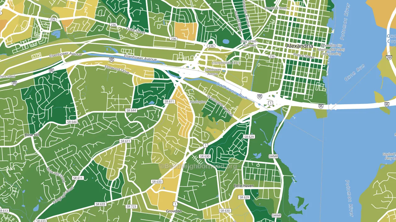 22303, VA block-group voter-turnout map