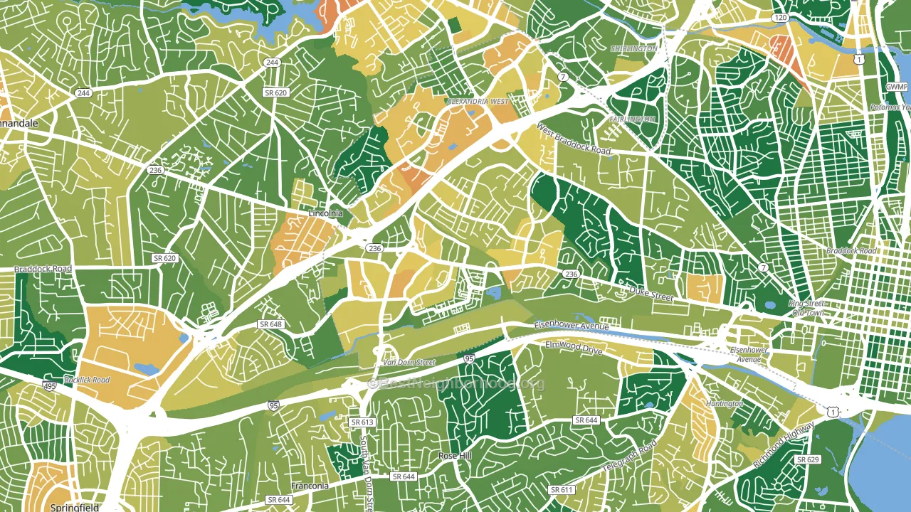 22304, VA block-group voter-turnout map