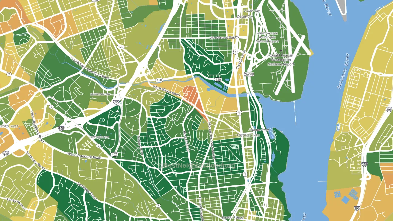 22305, VA block-group voter-turnout map