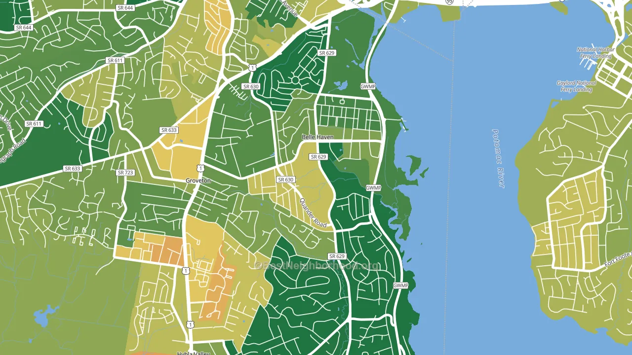 22307, VA block-group voter-turnout map