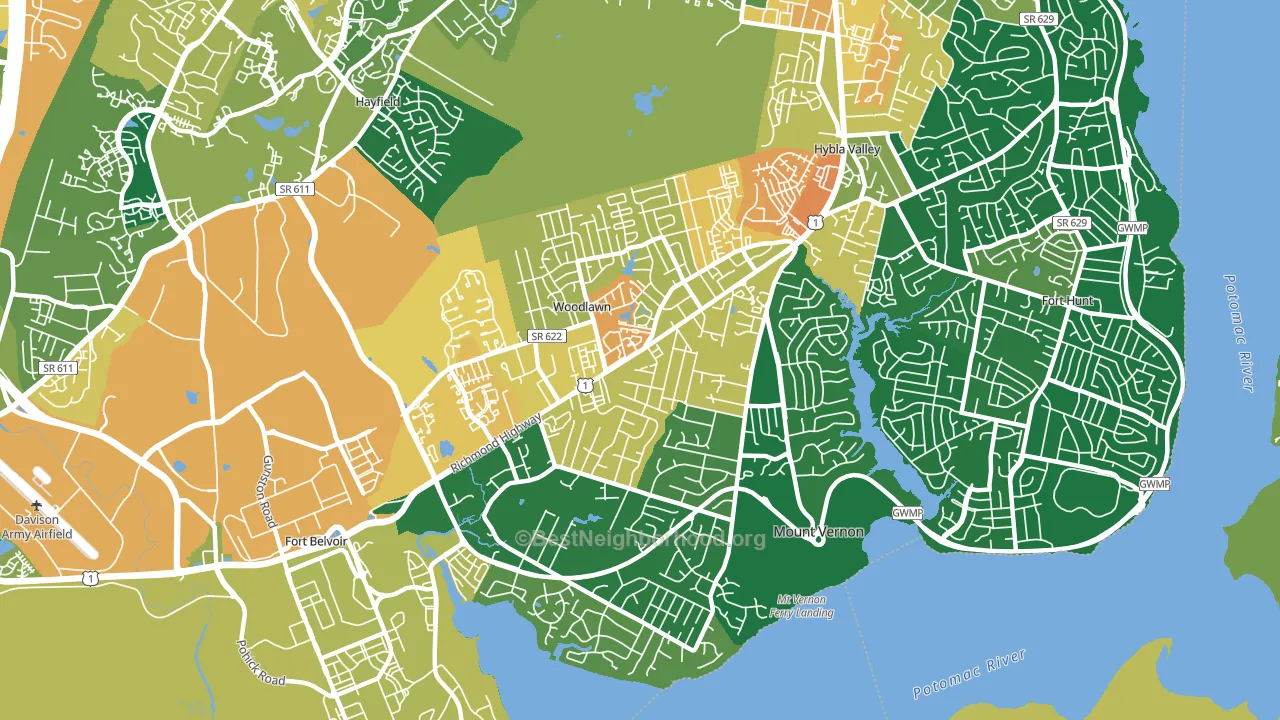 22309, VA block-group voter-turnout map