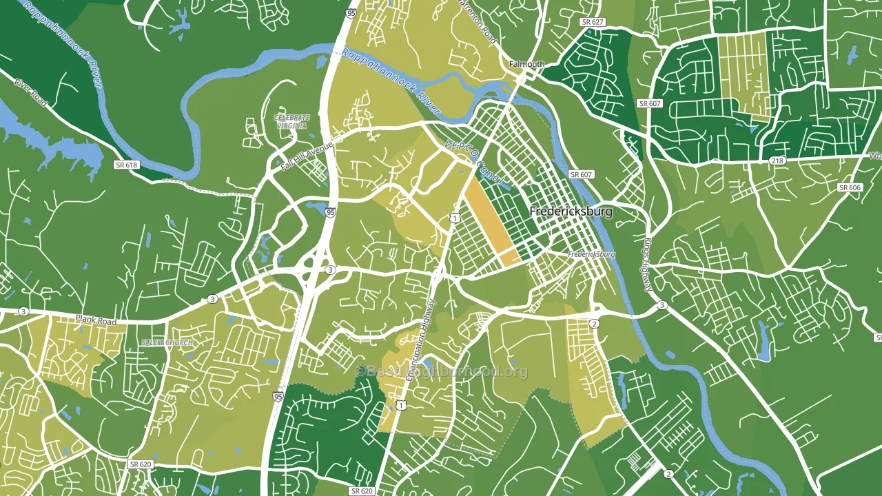 22401, VA block-group voter-turnout map