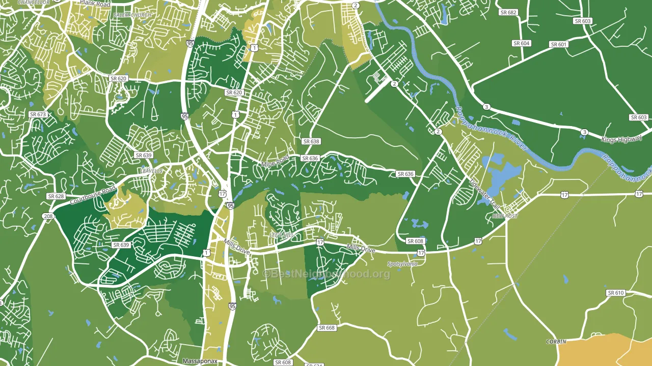 22408, VA block-group voter-turnout map