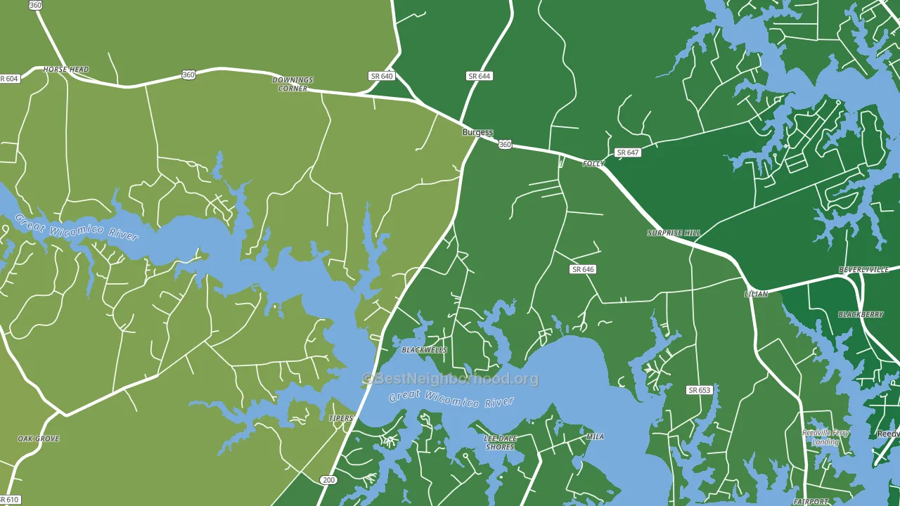 22432, VA block-group voter-turnout map