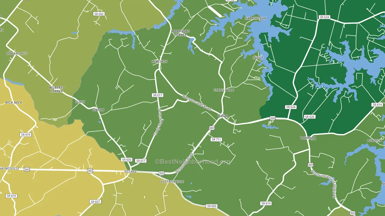 22435, VA block-group voter-turnout map