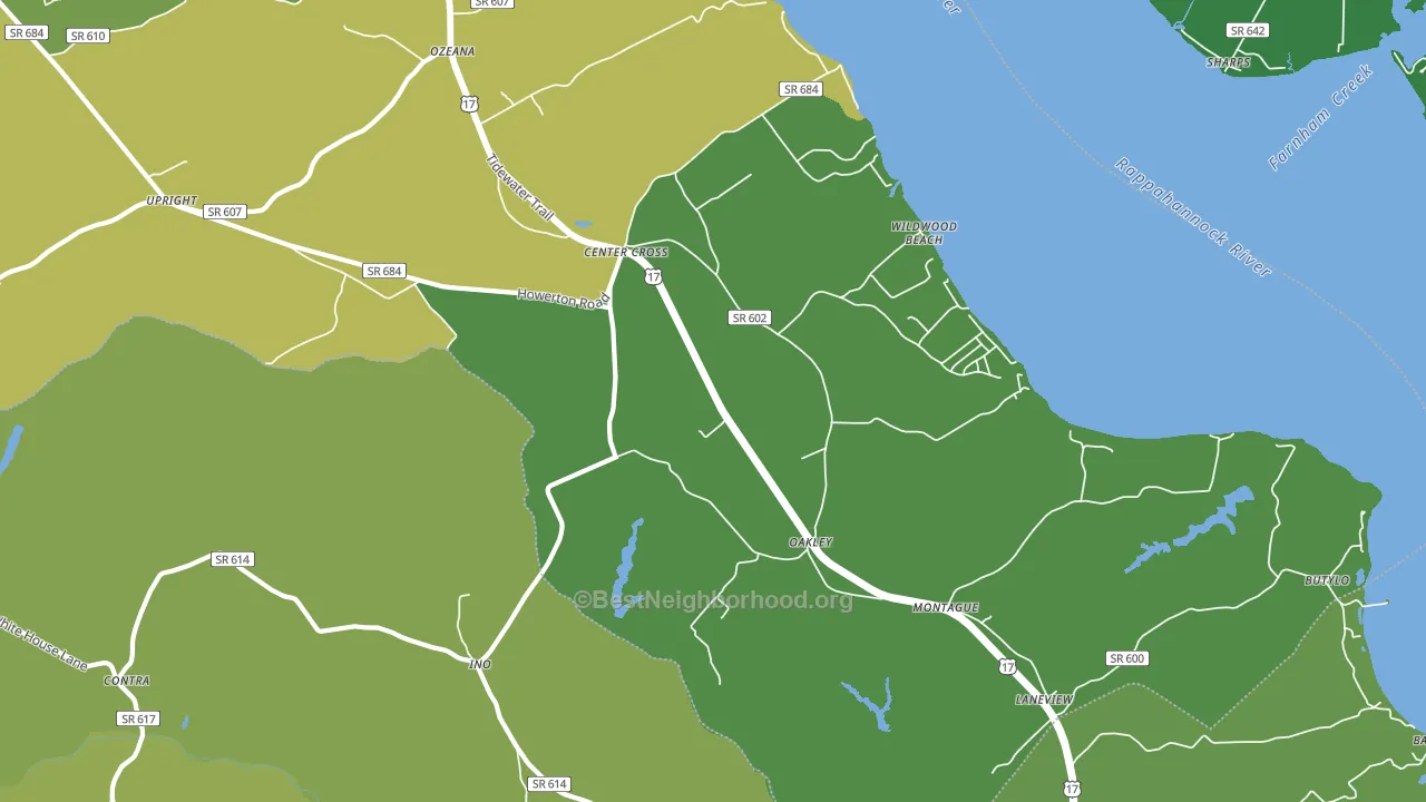 22437, VA block-group voter-turnout map