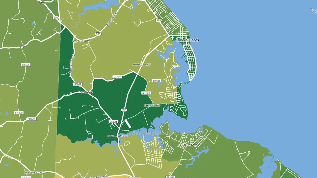 22443, VA block-group voter-turnout map