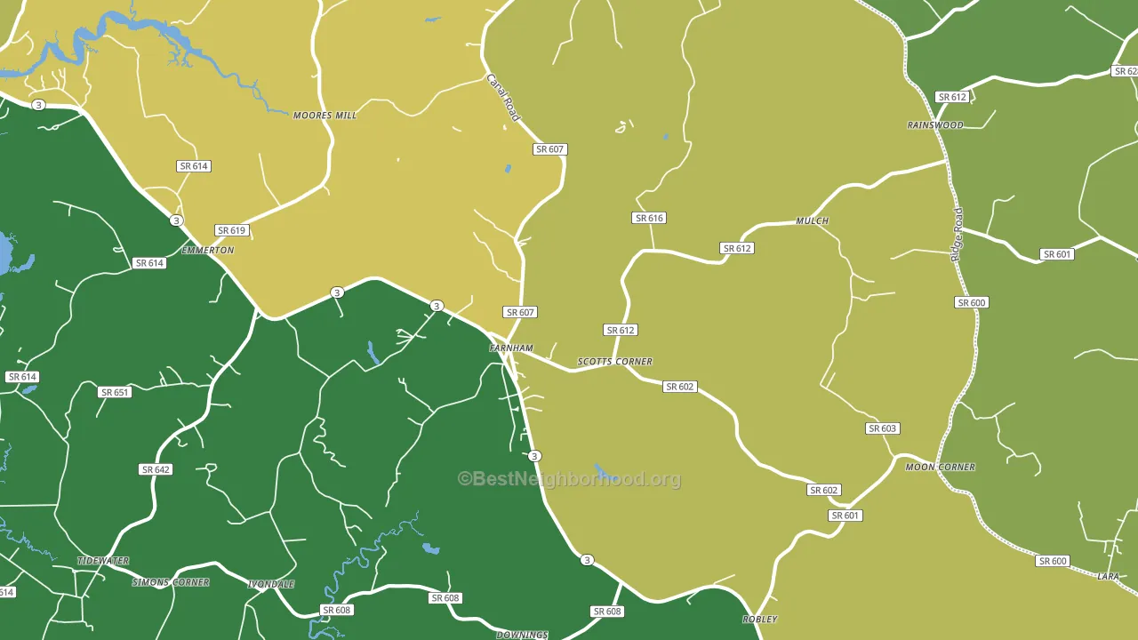 22460, VA block-group voter-turnout map