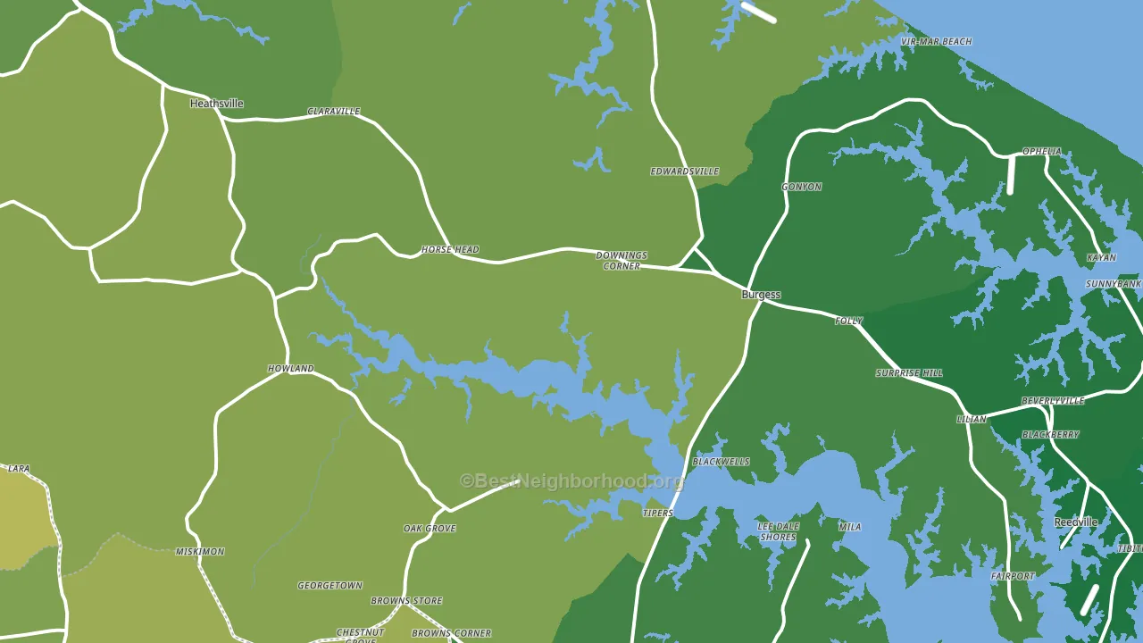 22473, VA block-group voter-turnout map