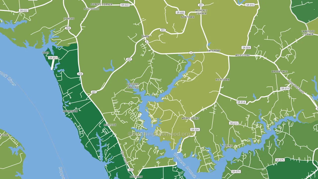 22503, VA block-group voter-turnout map