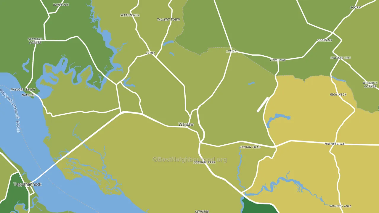 22572, VA block-group voter-turnout map