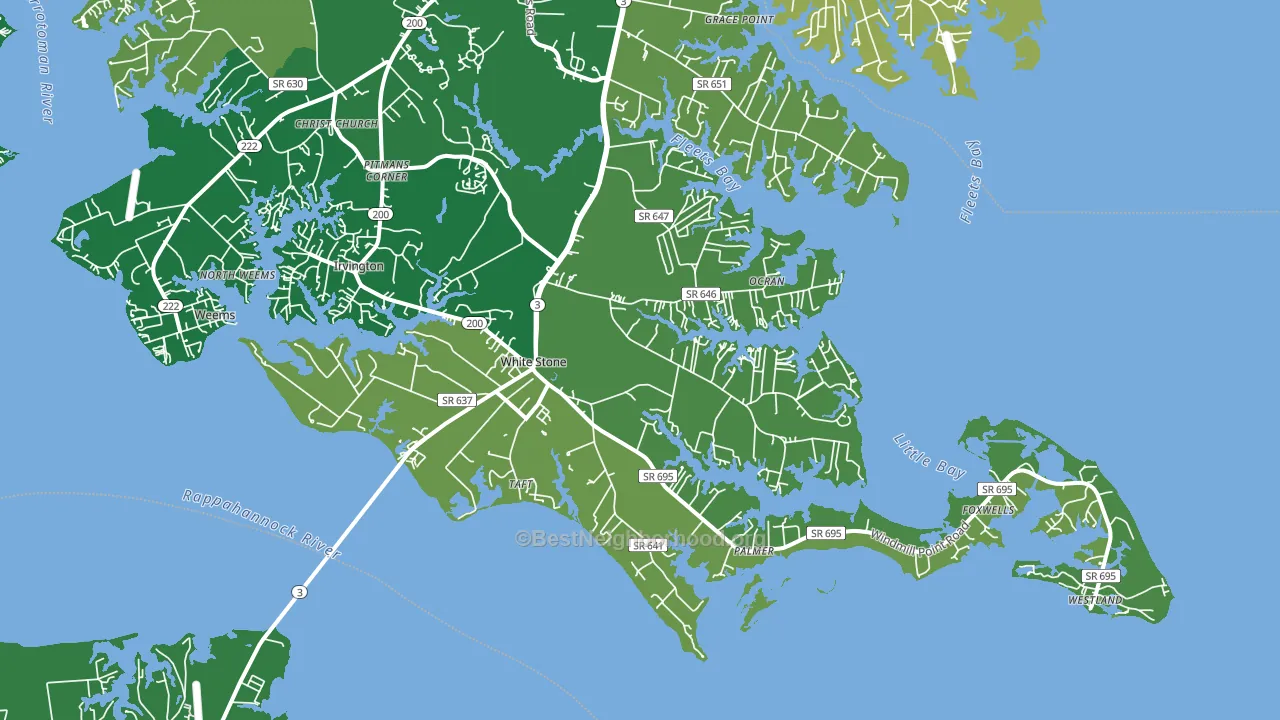 22578, VA block-group voter-turnout map