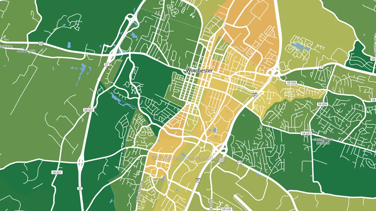 22601, VA block-group voter-turnout map