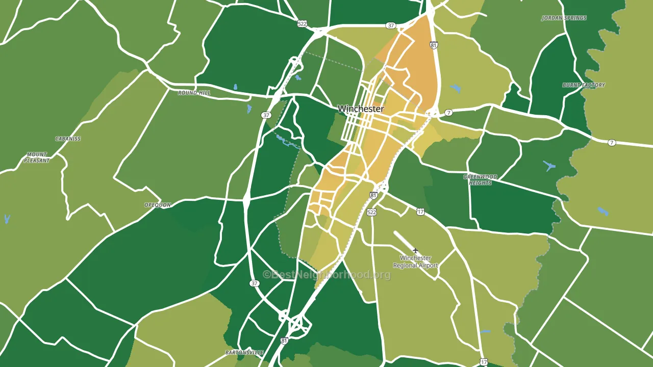 22602, VA block-group voter-turnout map