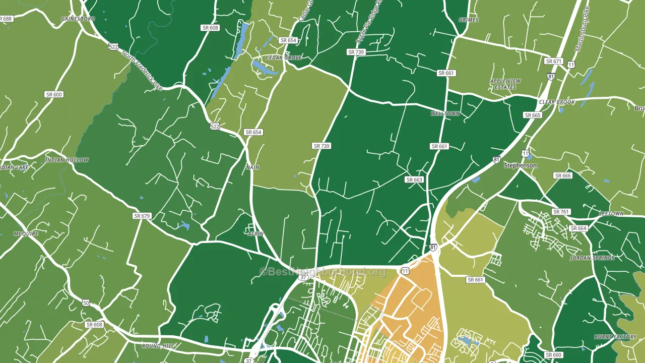 22603, VA block-group voter-turnout map