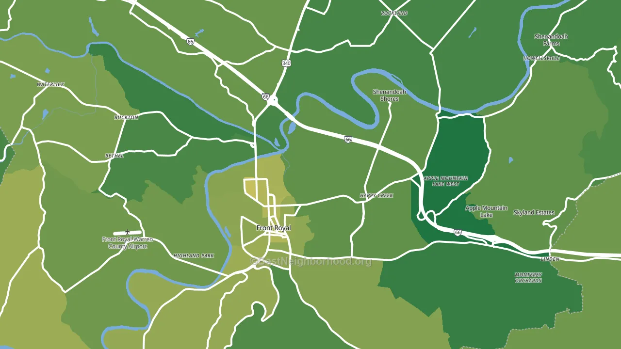 22630, VA block-group voter-turnout map
