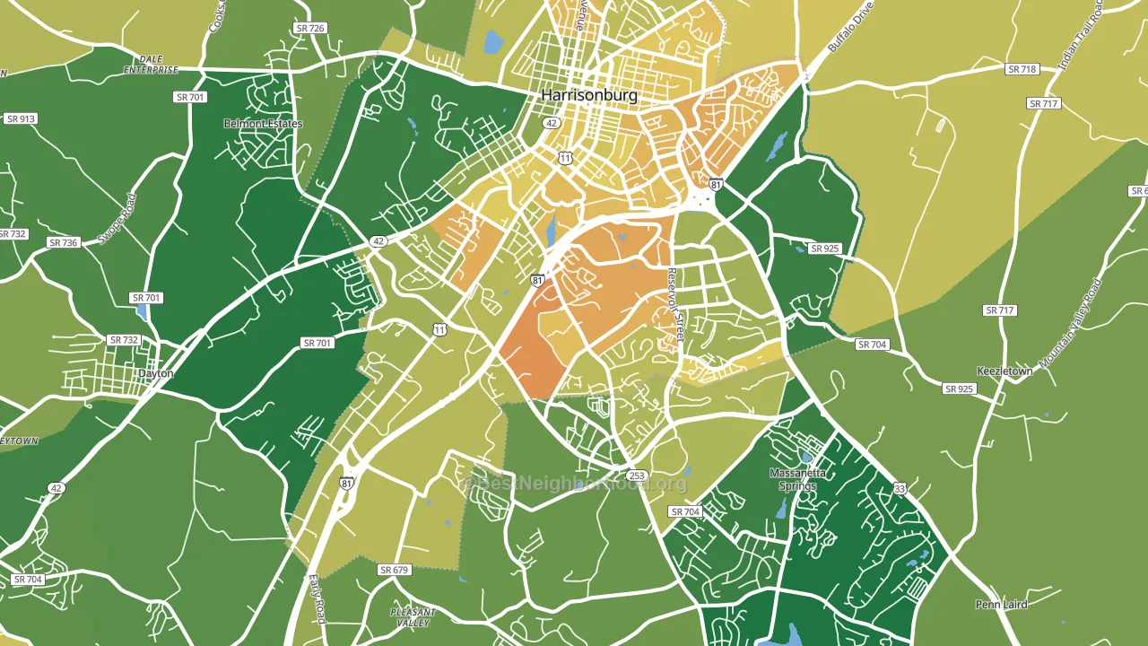 22801, VA block-group voter-turnout map
