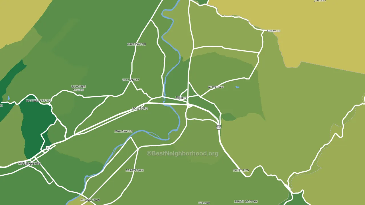 22827, VA block-group voter-turnout map