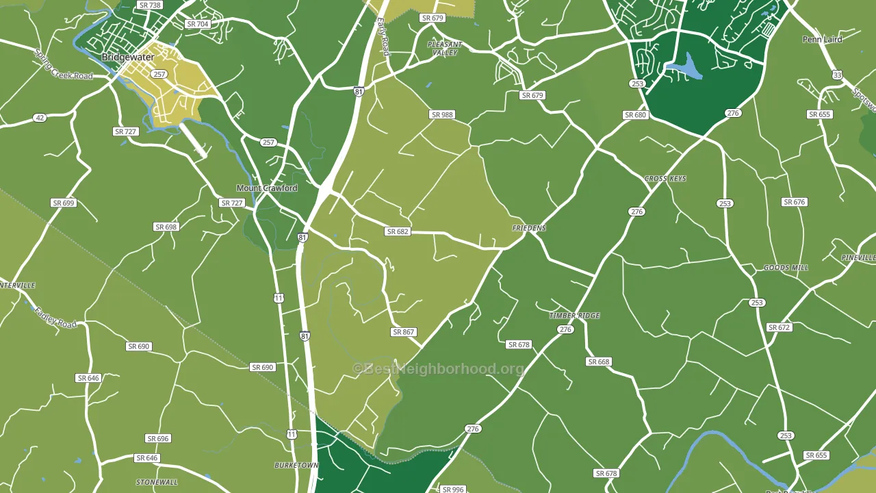 22841, VA block-group voter-turnout map