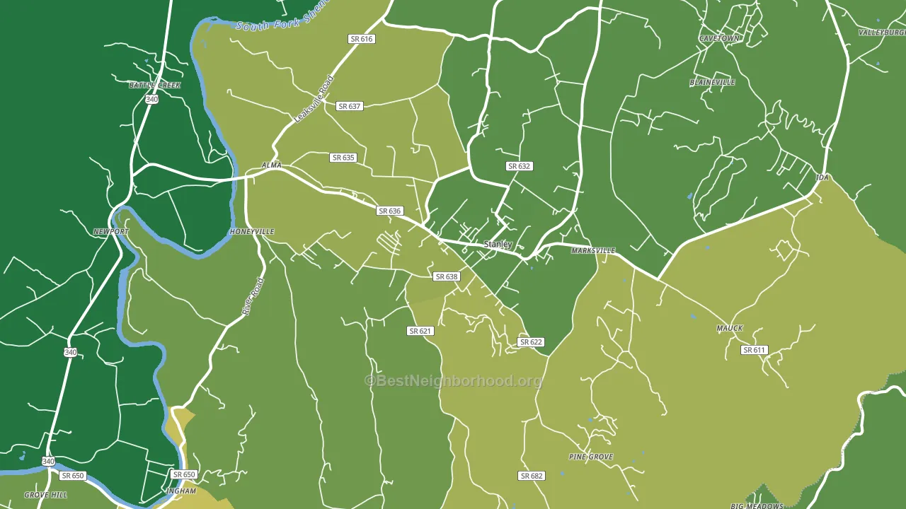 22851, VA block-group voter-turnout map