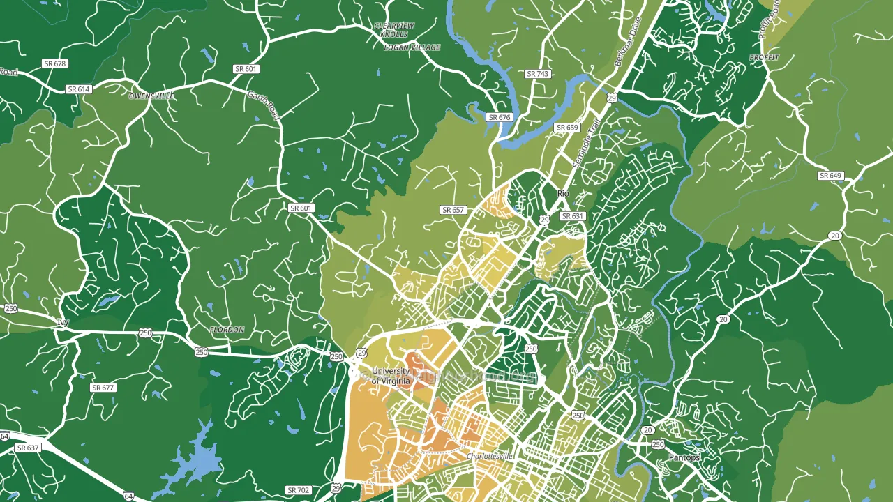 22901, VA block-group voter-turnout map