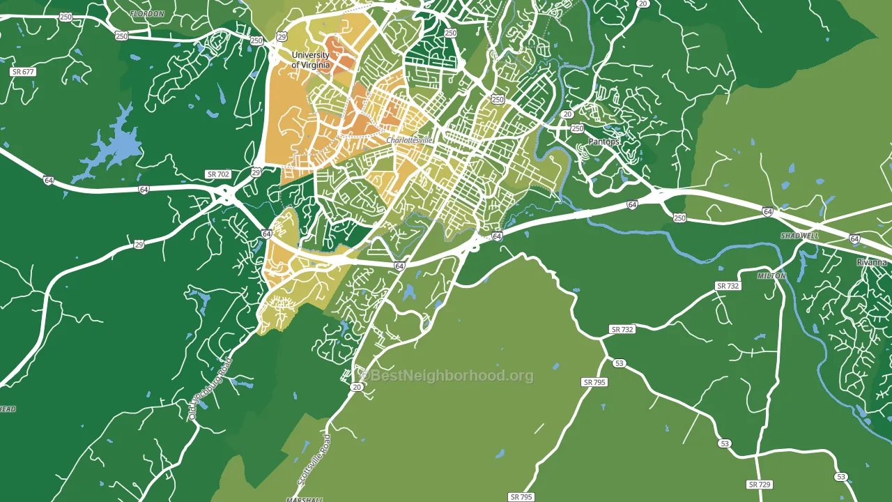 22902, VA block-group voter-turnout map