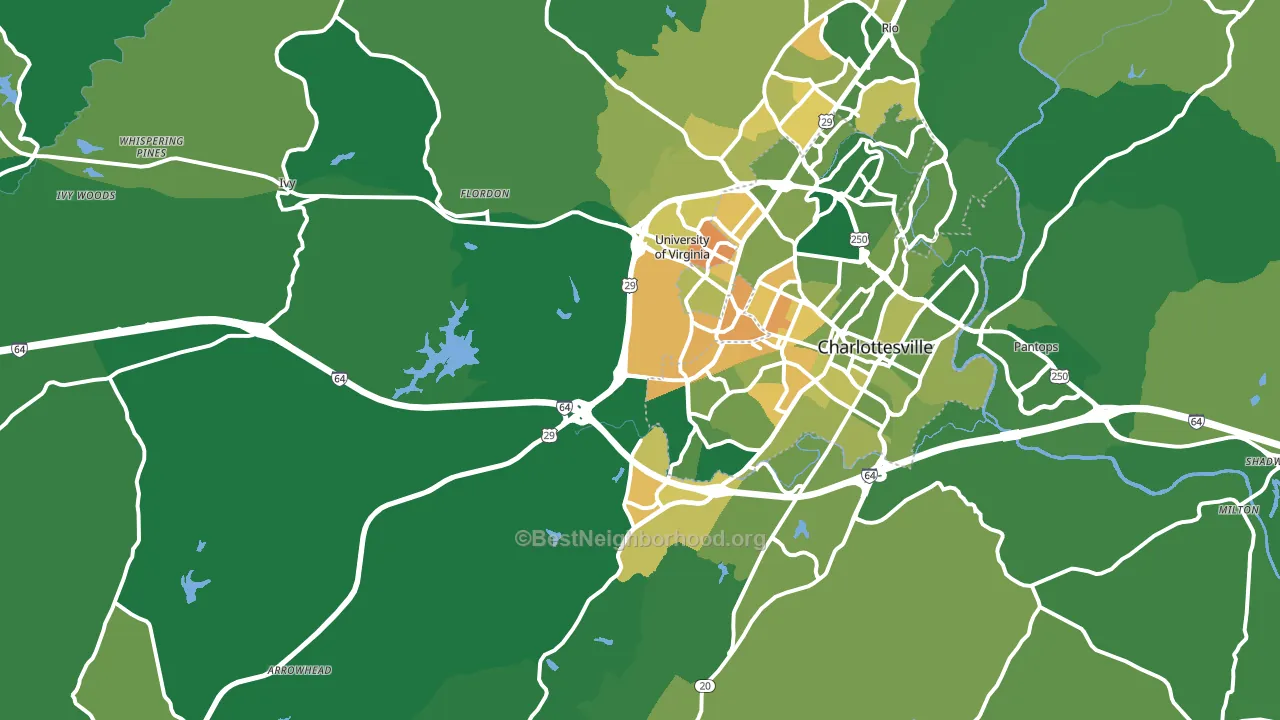 22903, VA block-group voter-turnout map
