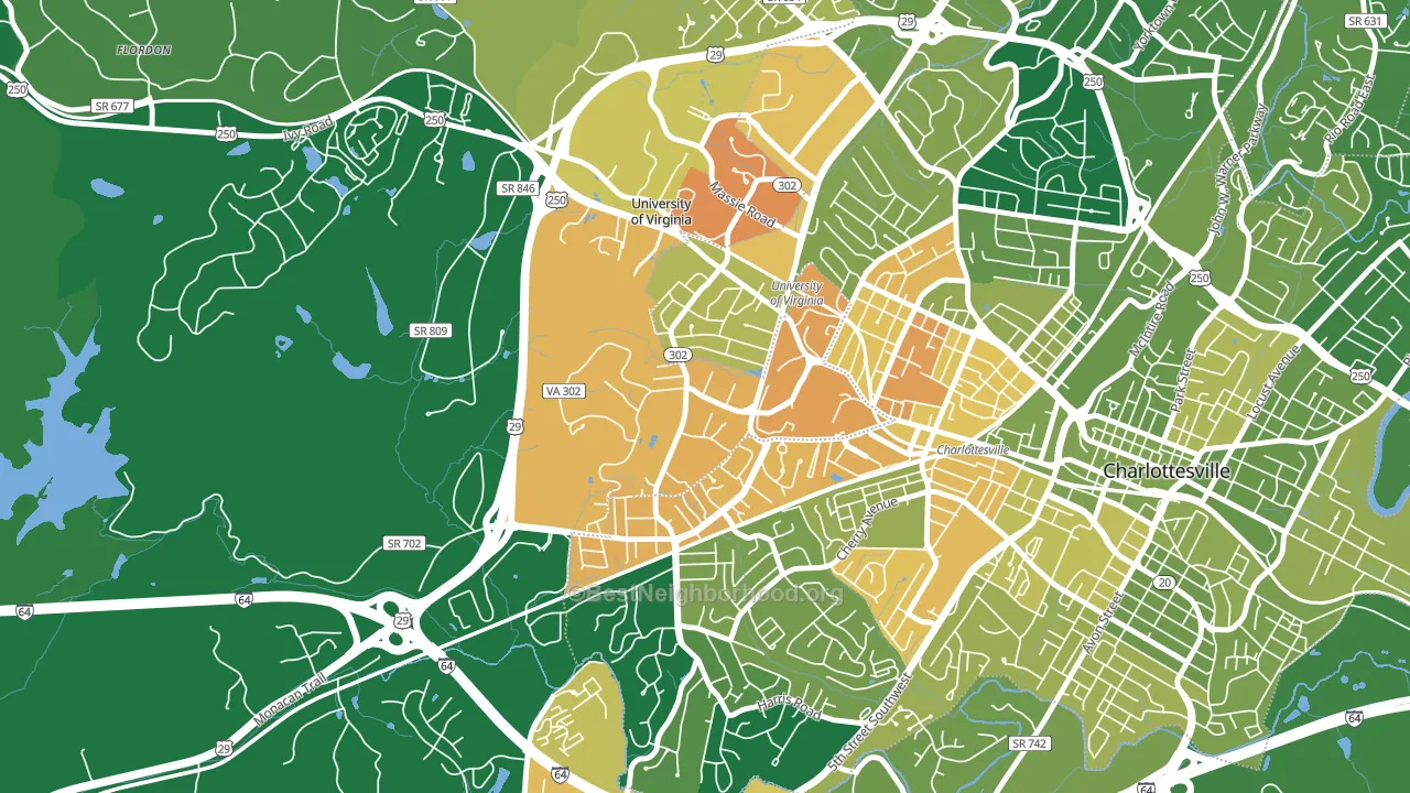 22904, VA block-group voter-turnout map