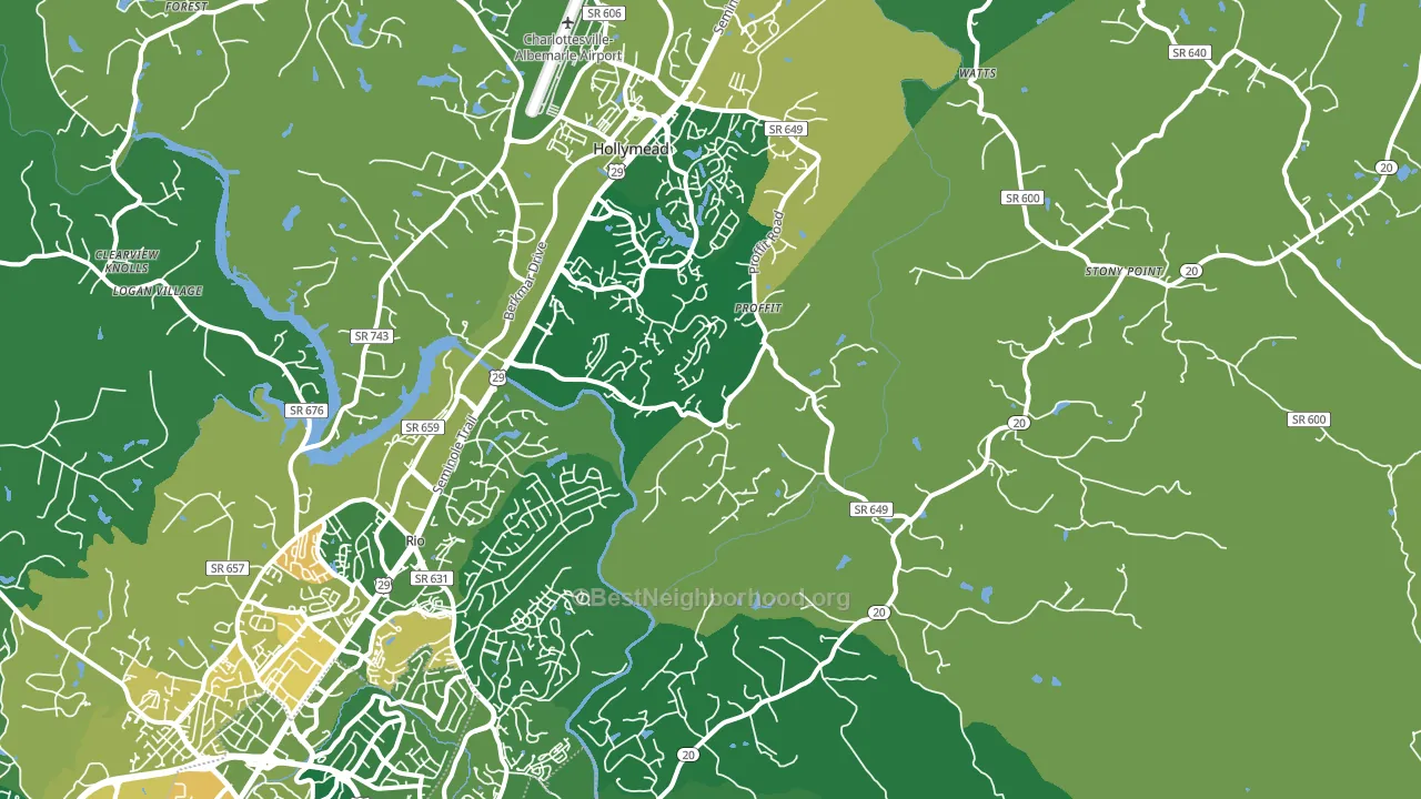 22911, VA block-group voter-turnout map